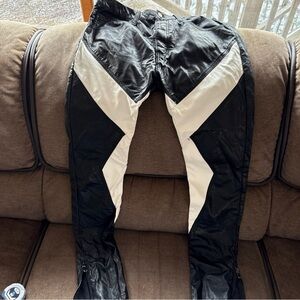 MNML Faux Leather Jeans Black White Soft Stretchy Moto Denim Unisex Size 31